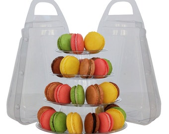 4 Tier Macaron Display Stand for French Macarons with Carrying Case - Macaron Tower