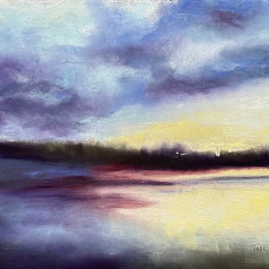 Original Midwest Abstract landscape Pastel Drawing
