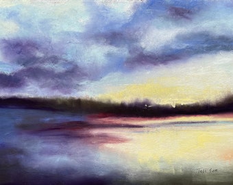 Original Midwest Abstract landscape Pastel Drawing