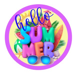 Hello Summer Metal Sign  , Summer wreath attachment, Beach decoration, Summer decor