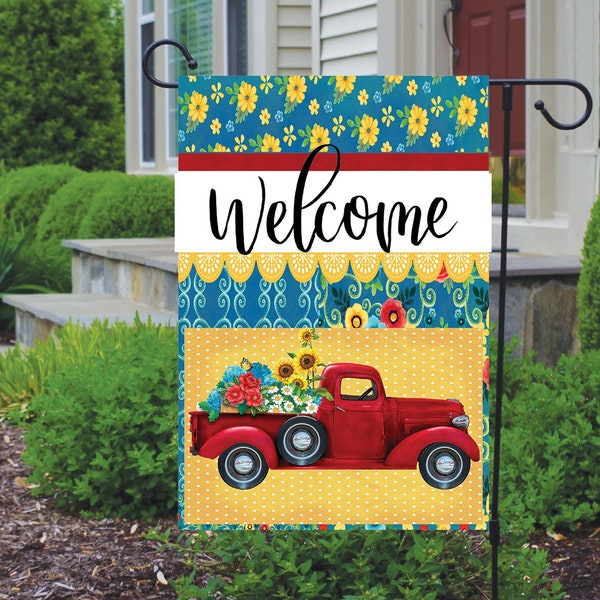 Yard Art Red Truck Etsy