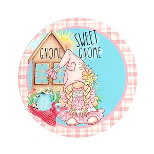 Gnome Spring Sign , Summer sign, Spring wreath attachment, Spring decoration,Watermelon Sign, Summer decor