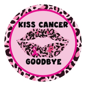 Kiss Cancer Goodbye Metal Wreath Sign, Breast Cancer wreath attachment, Cancer awareness,