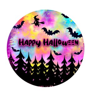 Happy Halloween Sign, Wreath Attachment, Halloween decoration, Bat Halloween Sign, Trick or Treat Wreath decor,