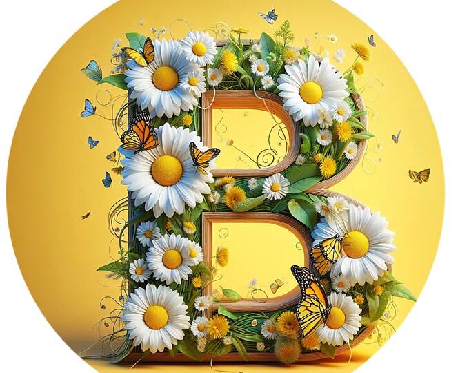 Alphabet Daisy Summer Sign, Monogram Daisy Spring Metal Sign, Spring ...