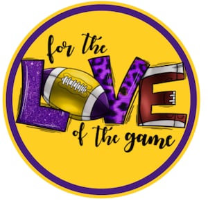 Football Sports Sign, Metal Wreath attachment sports sign, football supplies, Fall Sign, For the Love of the Game,