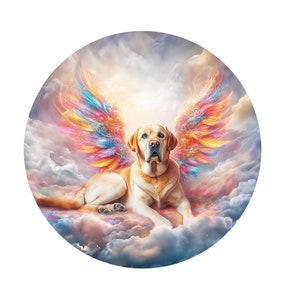 Letrero con alas conmemorativas de Labrador amarillo, accesorio para corona de condolencias para mascotas, suministros para coronas, alas de ángel para todos los días