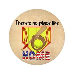 Softbal Sports Sign, Krans bevestiging, softbal benodigdheden, Baseball Sign, Er is geen plaats zoals thuis,
