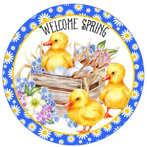 Welcome Spring Duck Metal Wreath Attachment Sign  , Spring wreath attachment, Spring decoration, Summer decor