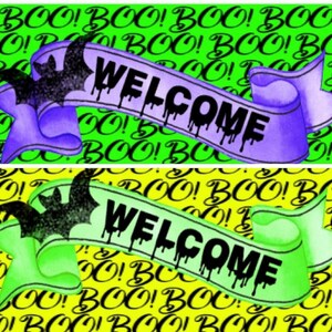 Cartello di benvenuto per Halloween, cartello con pipistrello, accessorio per ghirlande, forniture per ghirlande,