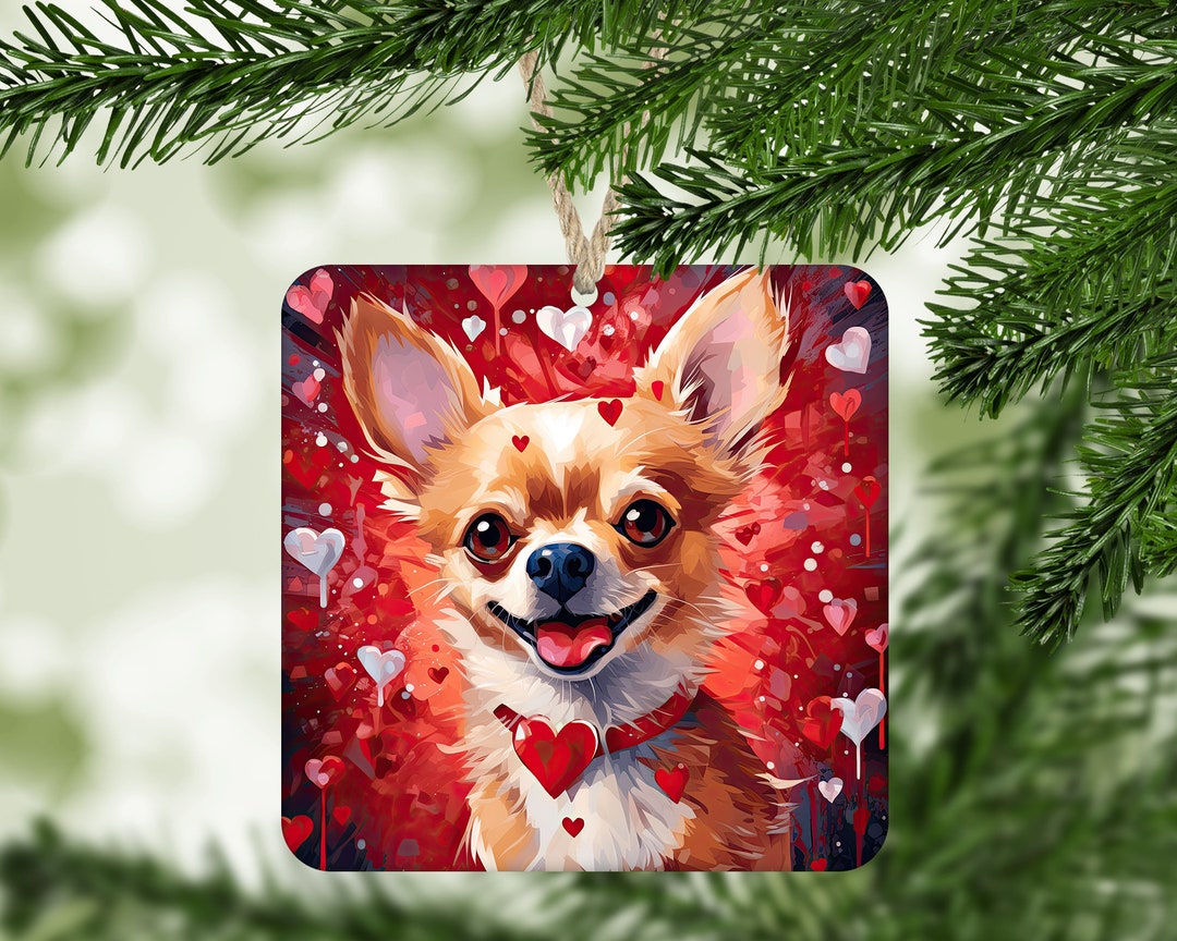 Puppy Love Ornament, Valentine Dog Lover Holiday Ornament, Holiday
