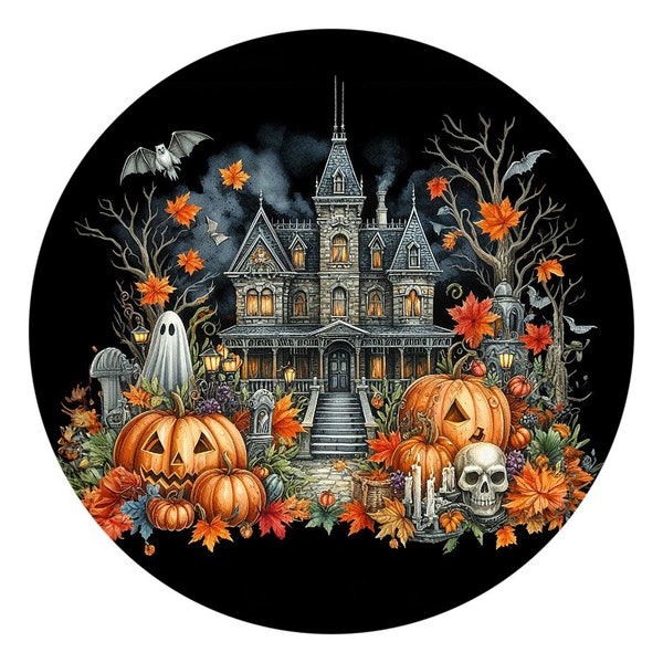Halloween Castle Sign, Spooky Castle Wreath Attachment, Spooky sign, Halloween decoration, craft supplies, Happy Halloween Sign,