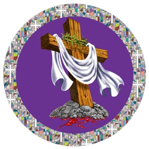 Religious Sign, Easter Sunday Cross Sign, Wreath Attachment, Wreath Supplies,