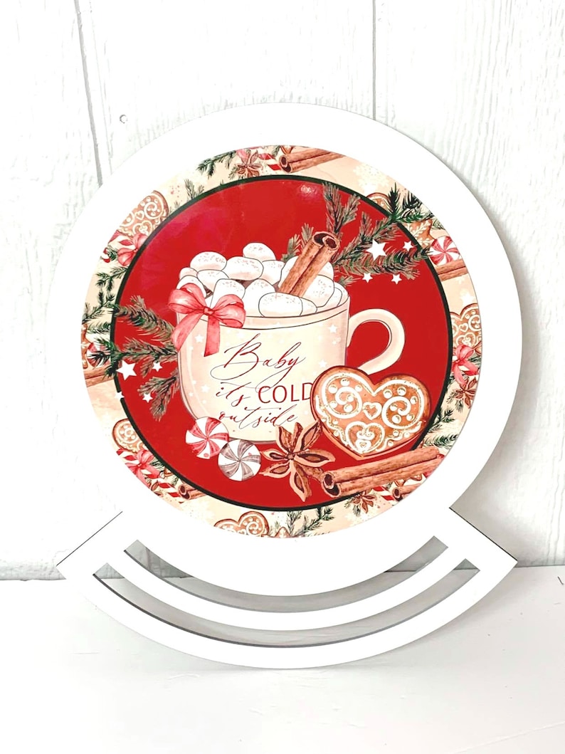 Whimsical Christmas decor Merry Christmas decoration, Front door Decoration Baby it/'s cold outside Rail,Holiday Wreath