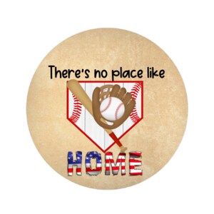 Honkbal Sport teken, Krans bevestiging, honkbal benodigdheden, Baseball Sign, Er is geen plaats zoals thuis,