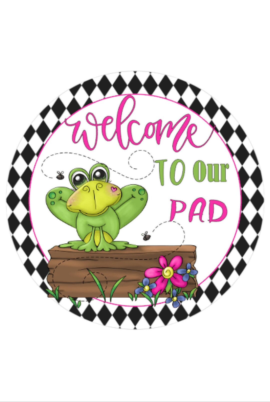 Welcome to My Pad Frog Sign , Summer Sign, Spring Wreath Attachment ...
