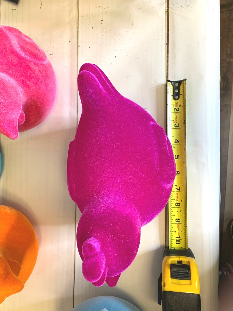 Farmhouse Decor Flocked Rooster DIY Supplies, Flocked Bunnies Wreath Attachments,Flocked Chickens Colorful Easter Spring Decor
