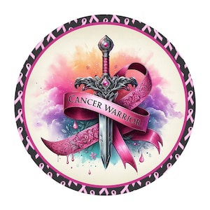 Breast Cancer Awareness Sign, Warrior Breast Cancer Awareness, Breast Cancer wreath attachment, Cancer awareness,