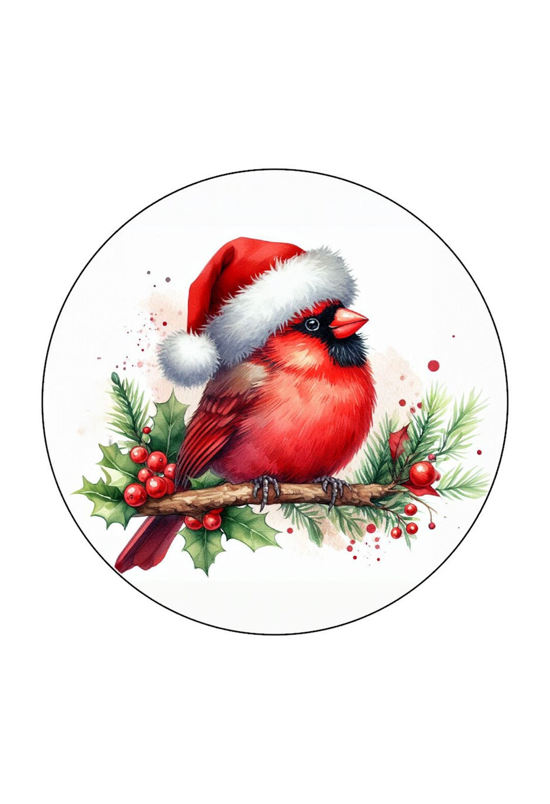 Cardinal Santa Metal Wreath Attachment Sign, Christmas Wreath ...