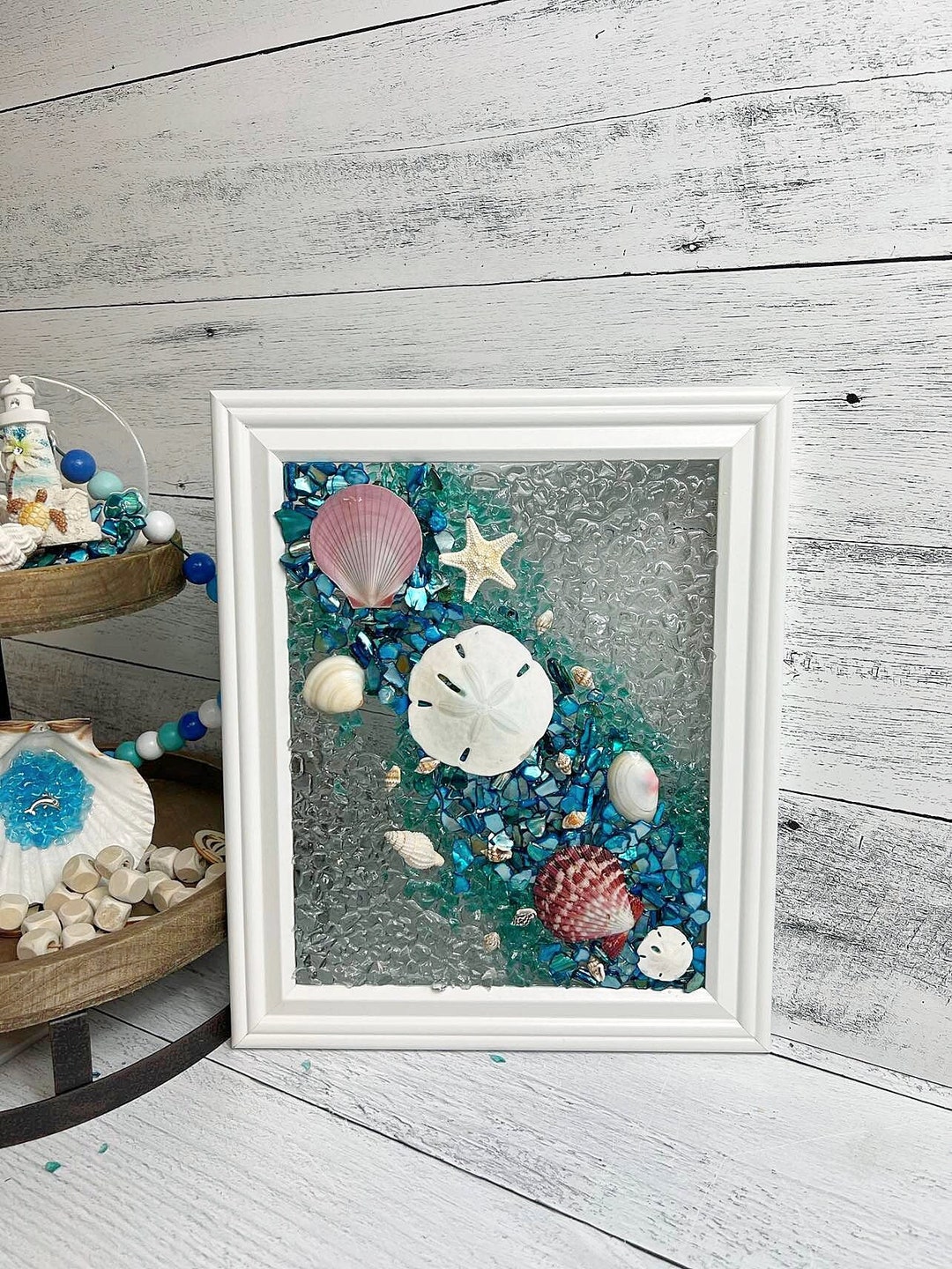 Sandollar Resin Coastal Wall Art Picture, Beach Home Decor, Coastal