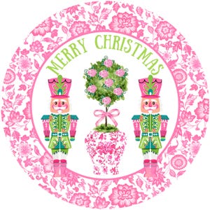 Pink Paisley Nutcracker sign, Winter Metal Wreath attachment, Winter supplies, Holiday Nutcracker Sign, Rustic signs,