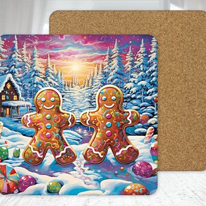 Gingerbread Man Hot Mats Christmas Holiday Table Decor, Christmas Table Decoration, Home Kitchen Table Decor,