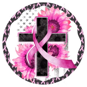 Breast Cancer Awareness Sign, Warrior Breast Cancer Awareness, Breast Cancer wreath attachment, Cancer awareness,