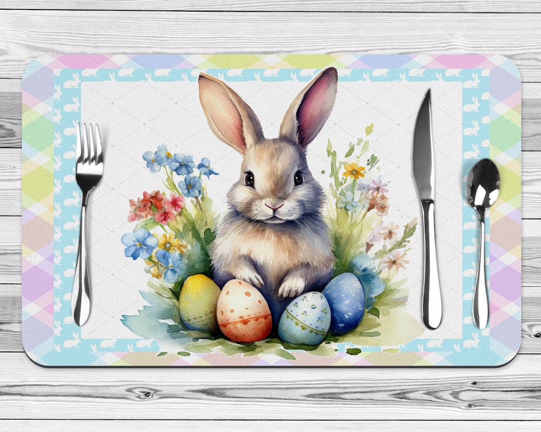 Easter Bunny Placemats, Easter Egg Placemats Table Decor, Easter Holiday Decoration, Home