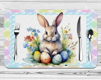 Easter Bunny Placemats, Easter Egg Placemats Table Decor, Easter Holiday Decoration, Home Kitchen Decoration,