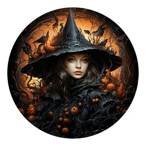 Halloween Wtich Sign, Sexy Witch Metal Wreath Attachment, Spooky sign, Halloween decoration, craft supplies, Happy Halloween Sign,