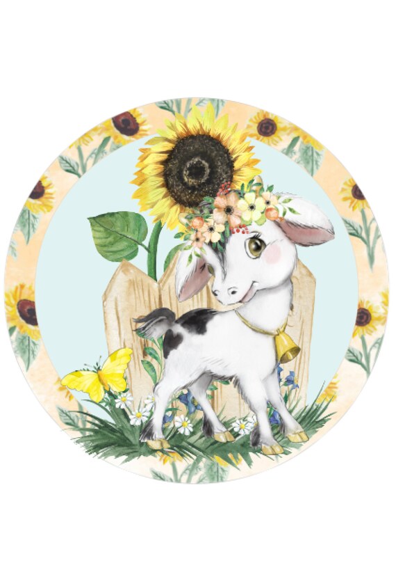 Spring Wreath Attachment Baby Goat Décor Hello Spring Farmhouse Welcome ...