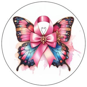 Breast Cancer Awareness Sign, Ribbon and Butterfly Breast Cancer Awareness, Breast Cancer wreath attachment, Cancer awareness,
