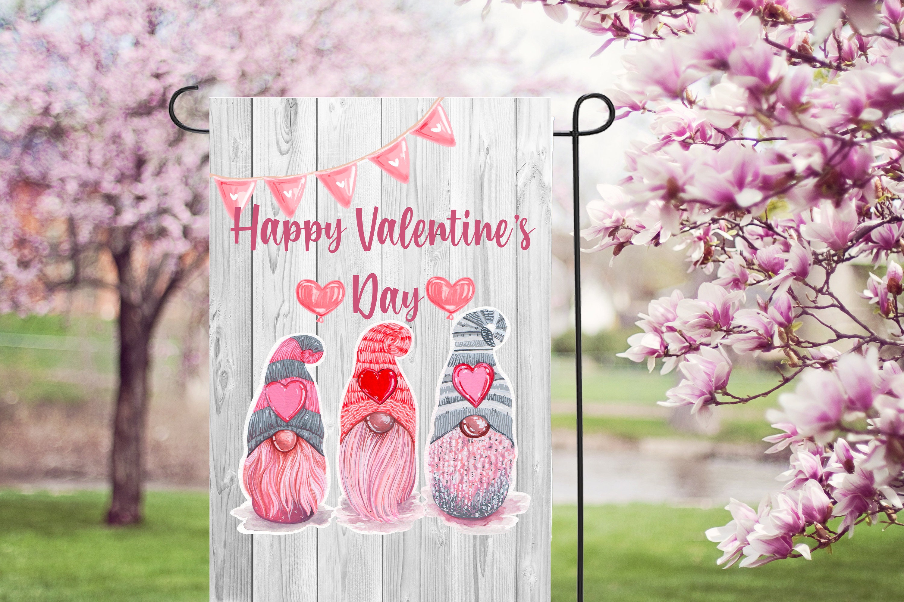 Gnome Valentine Garten Flagge Hof Dekoration Haustür Home | Etsy