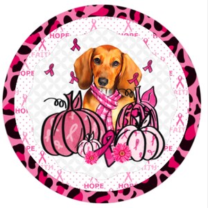 Dog Lover Breast Cancer Awareness Sign, Leopard Print Breast Cancer Awareness,Breast Cancer wreath attachment, Cancer awareness,
