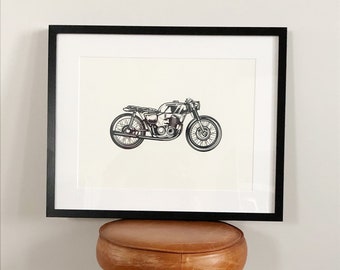 Siebdruck - Retro Motorrad - 2019