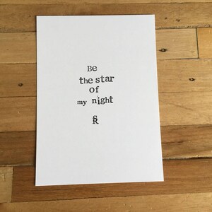 Handgemaakte kaart 'Be the star of my night'