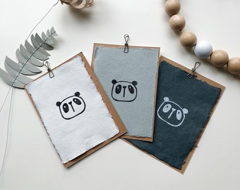 Poster A6 - handmade paper with cute animal illustration