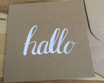 Double card 'Hallo' A6 (10x15cm) or 13x13 cm with envelop