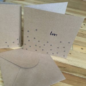 Carte double 'Amour' 15 x 15 cm avec enveloppe