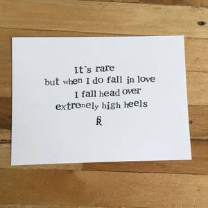 Handgemachte Poesie Karte "Es ist selten..."