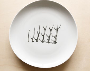 Ceramic art plate - antlers - 22 cm