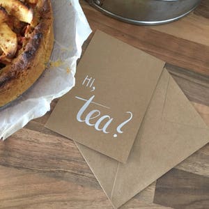 Carte double « Salut, thé ? » A6 (10 x 15 cm) ou 13 x 13 cm avec enveloppe
