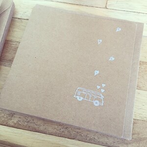 Carte double « Van » 13 x 13 cm avec enveloppe