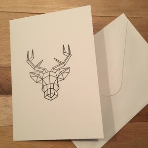 Gevouwen kaart 'hert' A6 (10x15 cm) met envelop
