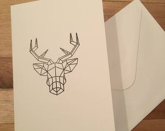 Double card 'Deer' A6 (10x15 cm) with envelop