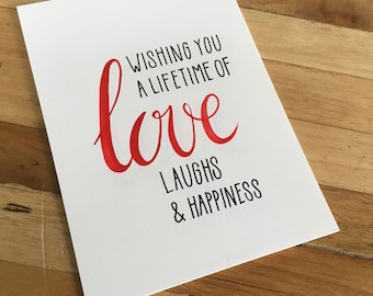 Handmade calligraphy card 'Wishing you Love'