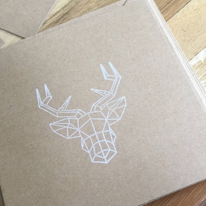 Carte double 'Cerf' 13 x 13 cm avec enveloppe