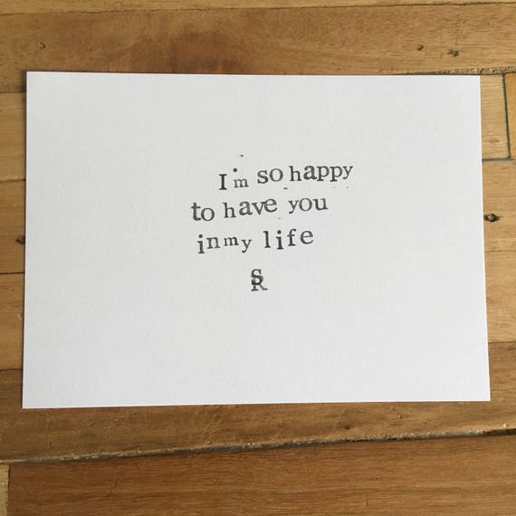 Handmade Poetry Card I M So Happy Etsy