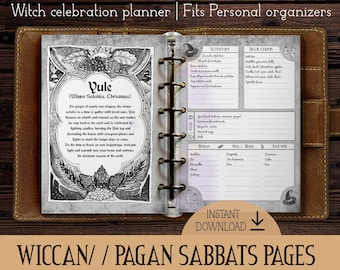 Sabbat celebration guide printable A5 pages | Wicca Pagan Witchy Filofax inserts | Wiccan printable | Witch celebrating | Book of Shadows