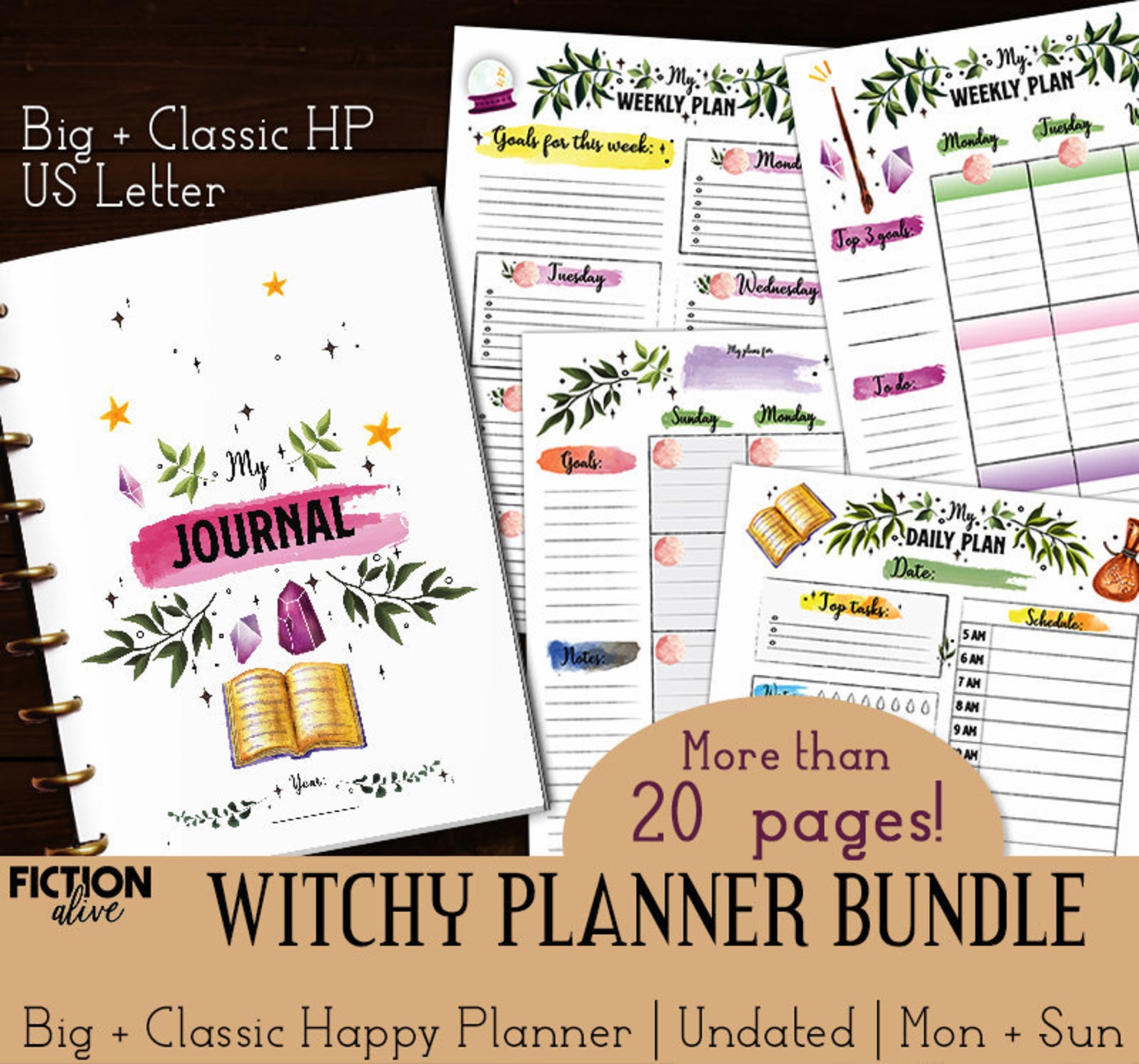 Witch planner bundle for Big Classic Happy Planner and | Etsy